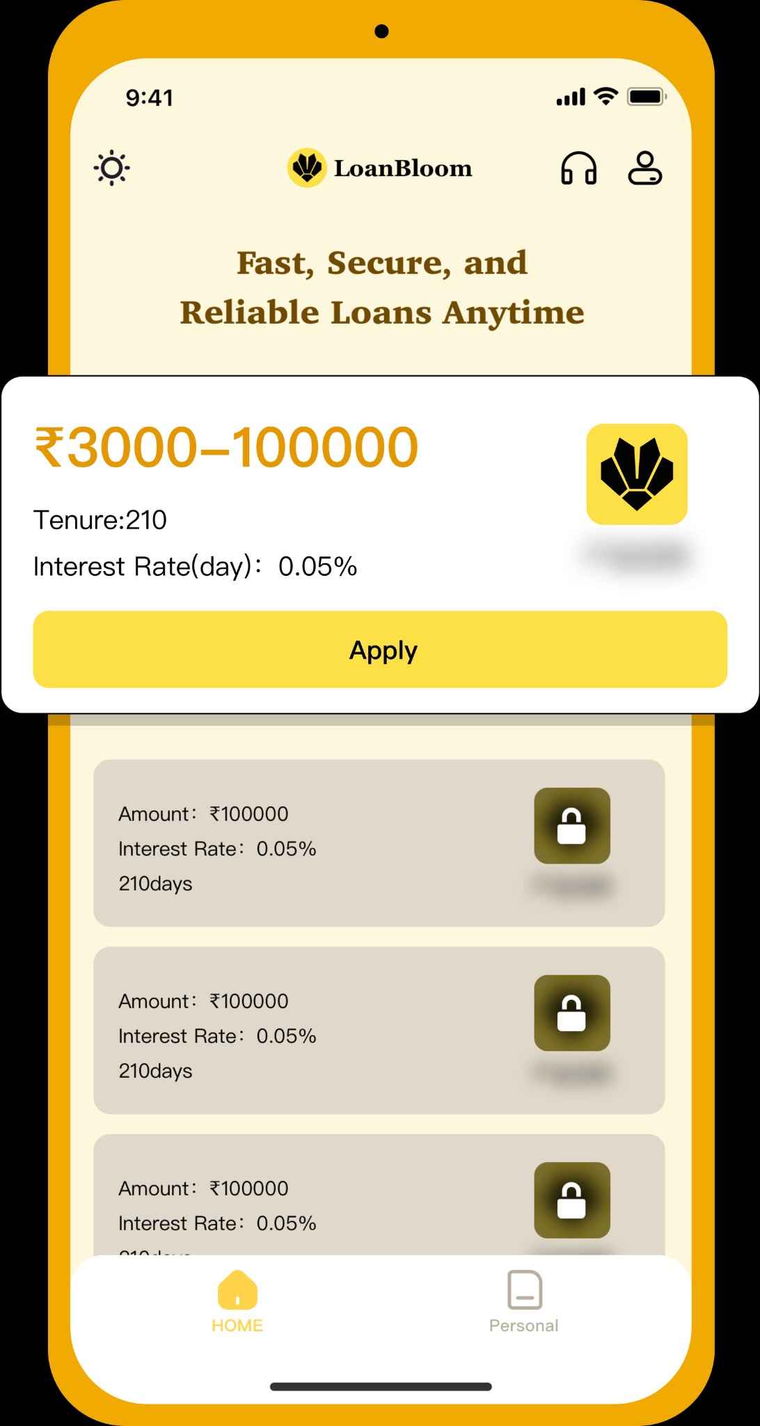 LoanBloom App Interface